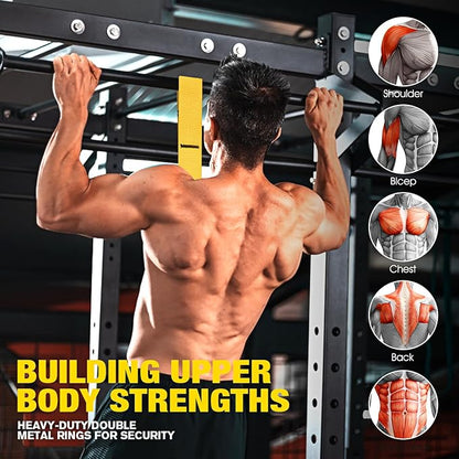 Pull Up Assistance Bands, Resistance Bands for Pull Up Bar Workout, Adjustable Heavy Duty Pull Up Assist Equipment with 4 Assistance Bands, Home Gym Fitness Exercise Strength Training