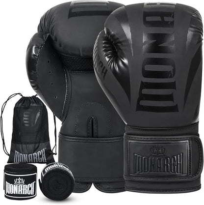 Boxing Gloves Men Women with Hand Wraps for Boxing, Muay Thai, Kickboxing, Punching Bag Workout traing and Sparing Gear Complete Boxing Kit, Size 8-16 OZ