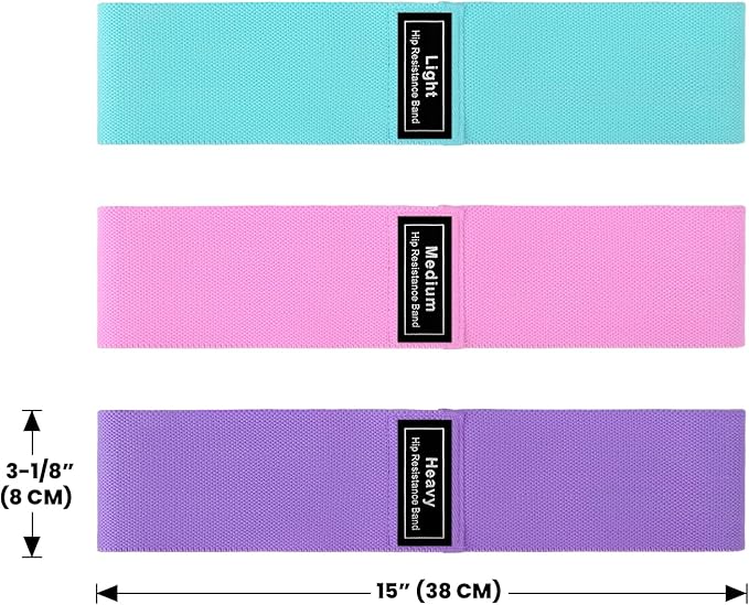 Muka 3 Pcs Resistance Bands Fabric Stretch Bands for Working Out, Yoga Elastic Band Loops for Booty Legs Thigh Glute Exercise