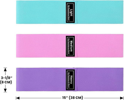 Muka 3 Pcs Resistance Bands Fabric Stretch Bands for Working Out, Yoga Elastic Band Loops for Booty Legs Thigh Glute Exercise