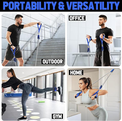 WALITO Resistance Bands Set - Exercise Bands with Handles, Door Anchor, Legs Ankle Straps, for Heavy Resistance Training, Physical Therapy, Muscle Training, Yoga, Home Workouts, Gym
