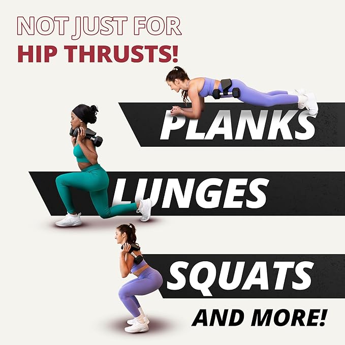 Bellabooty Premium Hip Thrust Belt - Adjustable Exercise Belt for Glutes & Squats, Hip Thrust Pad for Comfort, Versatile Gym Equipment for Home - Weightlifting Belt Support for Women