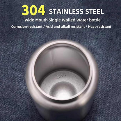 CDJ 16 OZ Uninsulated Single Wall Stainless Steel Water Bottle, Reusable Metal Water Bottle for Sports, Leakproof and Durable, Perfect for Hiking, Gym, Picnics, and Outdoor Activities