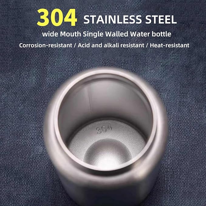 CDJ 52oz Uninsulated Single Wall Stainless Steel Water Bottle, Reusable Metal Water Bottle for Sports, Leakproof and Durable, Perfect for Hiking, Gym, Picnics, and Outdoor Activities