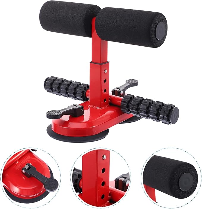 HANABASS Adjustable Sit-up Assist Device Suction Cups Portable Abdominal Fitness Equipment for Home Workout Height Adjustable Sit-up Bar for Core Strength Training