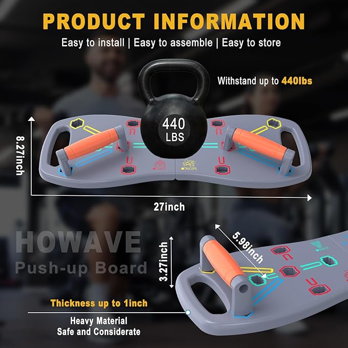 HOTWAVE Portable Workout Equipment with 20 Gym Accessories.Push Up Board &Plank,Resistance Band with Ab Roller Wheel,Exercise at Home For Men and Women