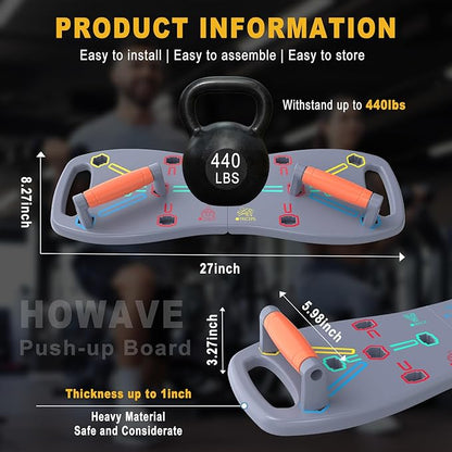 HOTWAVE Portable Workout Equipment with 20 Gym Accessories.Push Up Board &Plank,Resistance Band with Ab Roller Wheel,Exercise at Home For Men and Women