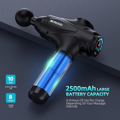 Massage Gun Deep Tissue, Massage Gun, Muscle Massager with 30 Speed Levels 10 Heads Black