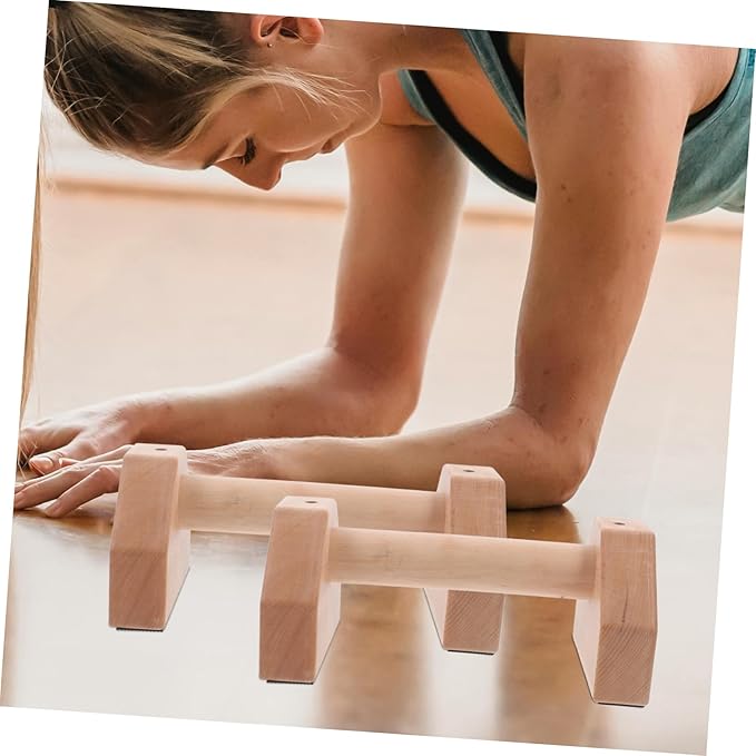 2pcs Ergonomic Pushup Handles Strength Training Stands Wooden Pushup Bar Abdominal Trainer