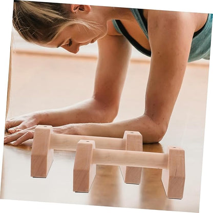 2pcs Ergonomic Pushup Handles Strength Training Stands Wooden Pushup Bar Abdominal Trainer