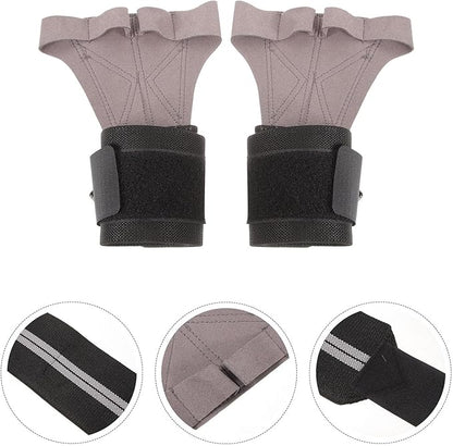 Gym Workout Gloves for Men and Women, L Size, Grey Microfiber Palm Protection, Anti-Slip Weight Lifting Gloves with Wrist Support for Fitness Training