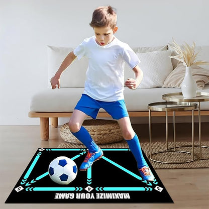 Football Footstep Training Mat, Soccer Training Mat 35 * 24IN, Soccer Skills Training Equipment with Storage Bag and Soccer Return Trainer Net