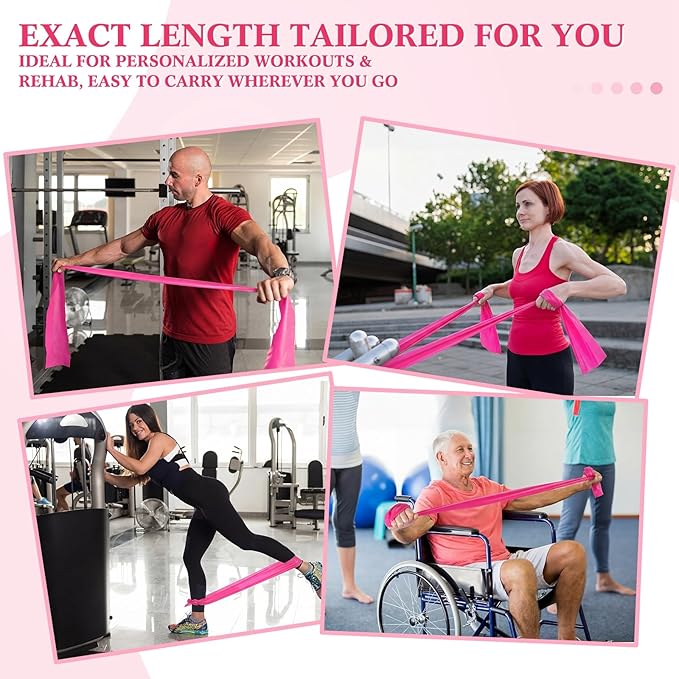 3 Pack 8 Yards Resistance Bands, No Latex Elastic Exercise Bands for Physical Therapy, Strength Training, Yoga, Pilates, Home & Gym Workouts for Men Women