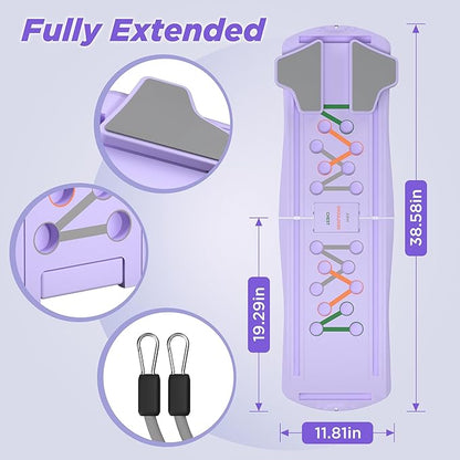 Pilates Reformer 7-in-1 Foldable Home Gym – Multi-Function Pilates Board for Full Body Workout, Core Strength, and Portable Pilates Training