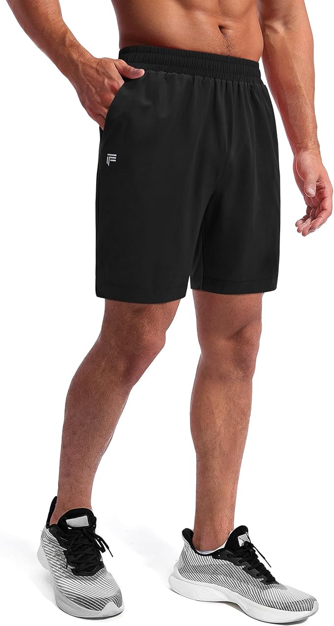 Running Shorts for Men 7 inch Inseam 2 in 1 Quick Dry Athletic Gym Workout Tennis Shorts with Phone Pockets