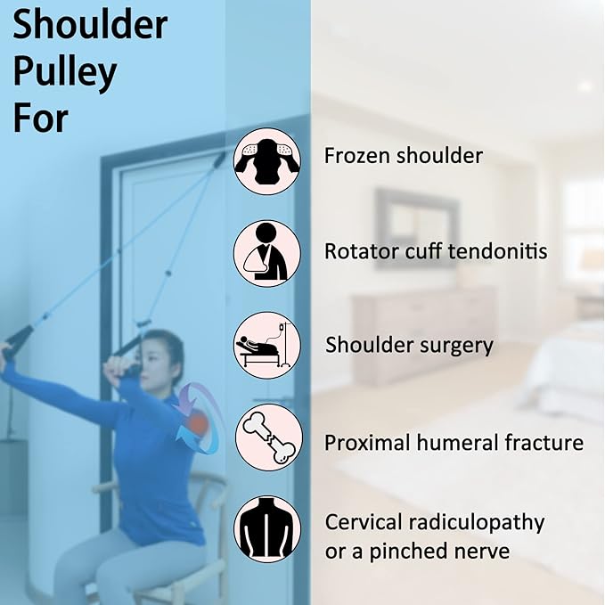 Shoulder Pulley Over The Door Physical Therapy System, Exercise Pulley for Physical Therapy, Alleviate Shoulder Pain and Facilitate Recovery from Surgery