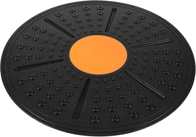 Balance Half Ball Board Wobble Stability Trainer Adjustable Angle Balance Board for Fitness Core Training and Sensory Rehabilitation Black Orange