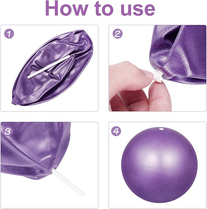 2pcs Mini Exercise Ball 9inch/23cm Small Yoga Ball Soft Pilate Ball Home Training Ball, Anti Burst and Slip, with Inflatable Straw for Therapy, Barre, Core Training