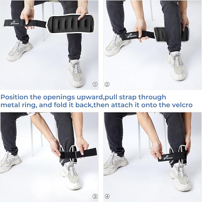Sportneer Ankle Weights Wrist Weights Pair of 1/2/4/6/10 LBS for Men Women Kids Strength Training Wrist and Ankle Weights Set with Reflective Strips for Dancing Running Walking Fitness Workout Gym