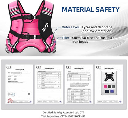 Sportneer Weighted Vest Woman: 8lb/12lb/15lb/20lb/25lb Weight Vest for Walking with Phone Bag, Adjustable Women Weighted Vest for Running Rucking Vest for Jogging Strength Training Weight Loss