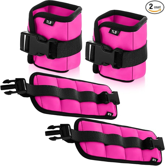 2 Pairs Ankle Wrist Weights for Land or Aquatic Exercise Aqua Cuffs Aqua Aerobics Fitness Bands for Ankle and Wrist Adjustable Weights for Swimming Pool Workout Equipment