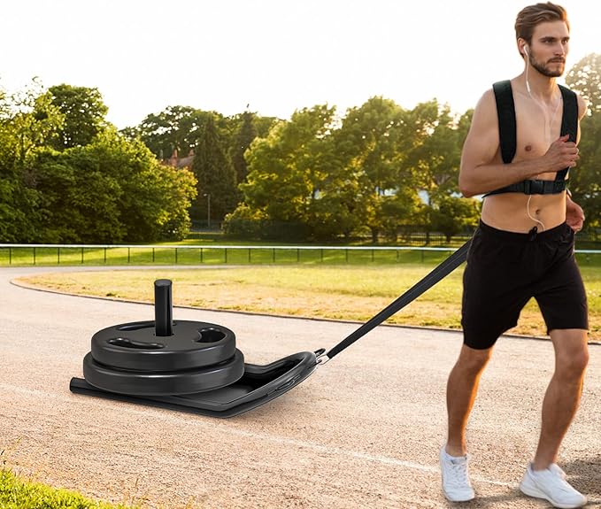 Kipika Weight Sled, Workout Sled, Fitness Strength Training Sled, Speed Training Sled for Athletic Exercise, Speed Improvement, Easily Through Obstacles, Suitable for 1" & 2" Weight Plate