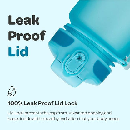 Hydracy Water Bottle with Time Marker -Large BPA Free Water Bottle & No Sweat Sleeve -Leak Proof Gym Bottle with Fruit Infuser Strainer & Times to Drink -Ideal for Fitness Sports & Outdoors
