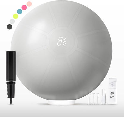 Greater Goods Yoga Ball Anti-Burst Exercise Ball for Pilates, Stability, Pregnancy & Workouts, Includes Pump, in Multiple Sizes and Colors