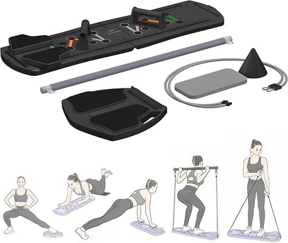 Pilates Reformer 7-in-1 Foldable Home Gym – Multi-Function Pilates Board for Full Body Workout, Core Strength, and Portable Pilates Training