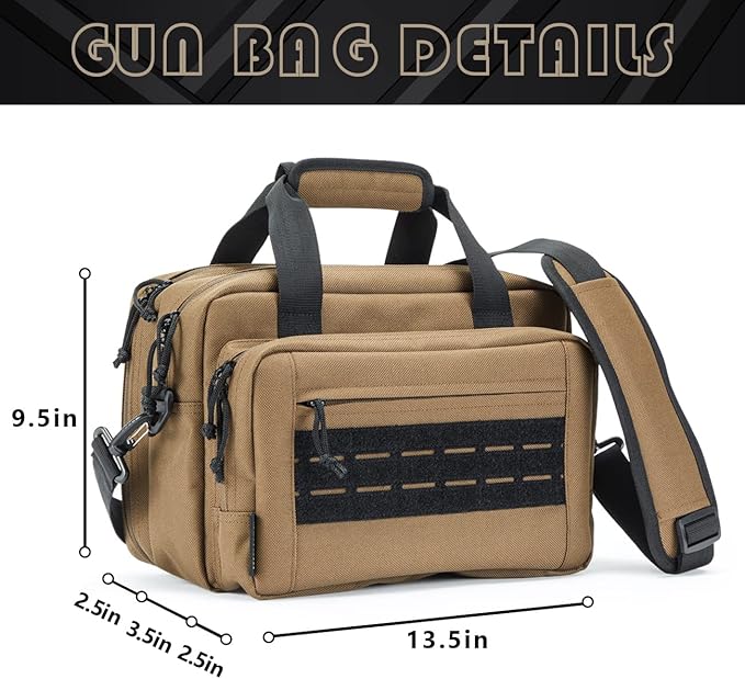 VEAGIA Range Bag,Pistol Case,Gun Range Bags For Handguns And Ammo Pouch 2 Pistols Soft Carrying Shooting Bag