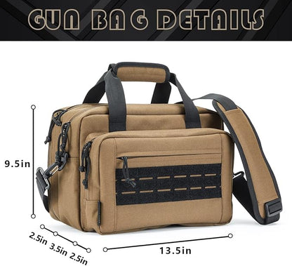VEAGIA Range Bag,Pistol Case,Gun Range Bags For Handguns And Ammo Pouch 2 Pistols Soft Carrying Shooting Bag