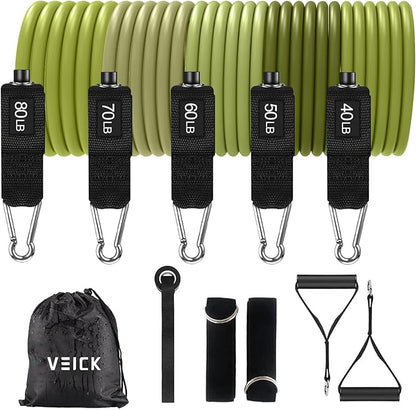 VEICK Resistance Bands, Exercise Bands, Workout Bands, Resistance Bands for Working Out with Handles for Men and Women, Exercising Bands for Fitness Weights Work Out at Home