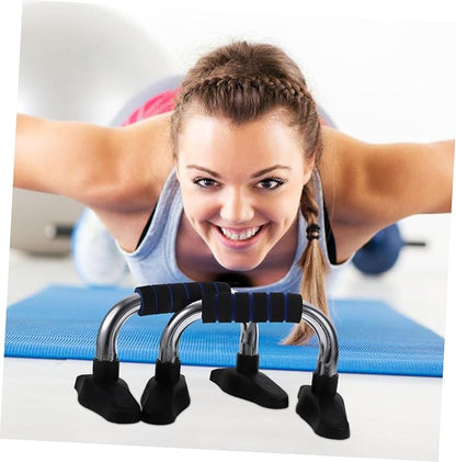 Milisten Push-Up Handles for Strength Training Non-Slip Foam Grip Steel Construction Home Workout Equipment 1 Pair for Men Fitness Accessories Random Color