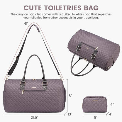 LOVEVOOK Travel Duffle Bag, Weekender Bag for Women with Toiletry Bag, Carry on Overnight Bag with Shoe Compartment, Gym Duffel Bag with Wet Pocket, Mommy Hospital Bags for Labor and Delivery