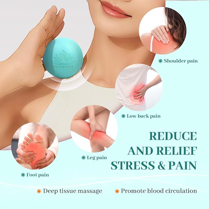 Natural Rubber Physical Massage Therapy Ball Set Physical Massage Ball Therapy Equipment for Myofascial Release, Trigger Point Therapy, Muscle Soreness Deep Tissue Massage Balls(2 Pack)