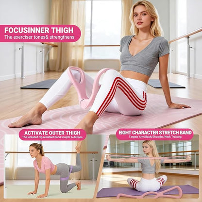 Home Pilates Essential Kit for Women, Pilates Equipment Set with Pelvic Floor Trainer, Resistance Bands for Beginners Home Workouts