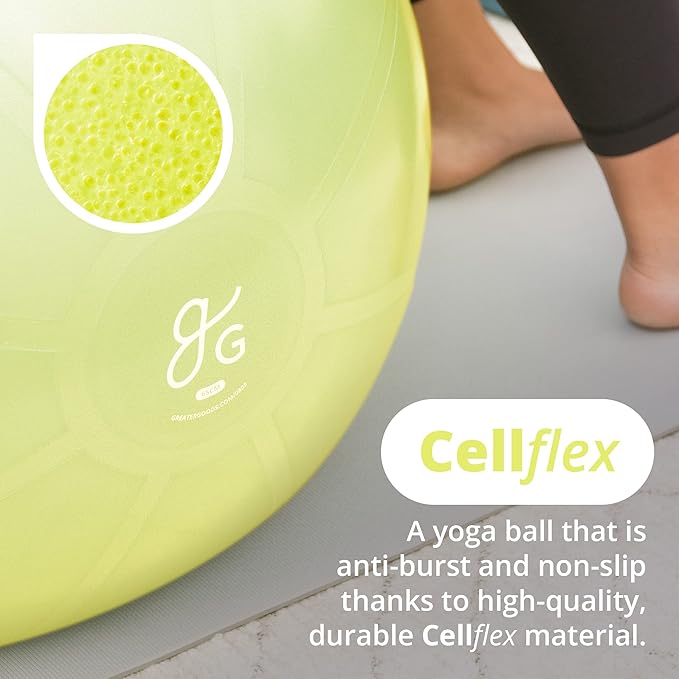 Greater Goods Yoga Ball Anti-Burst Exercise Ball for Pilates, Stability, Pregnancy & Workouts, Includes Pump, in Multiple Sizes and Colors