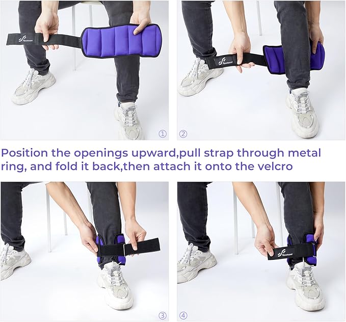 Sportneer Adjustable Ankle/Wrist Weights for Men Women Kids, Weighted Leg & Cuff Strength Training for Yoga Walking Running Aerobics Gym Fitness Physical Therapy