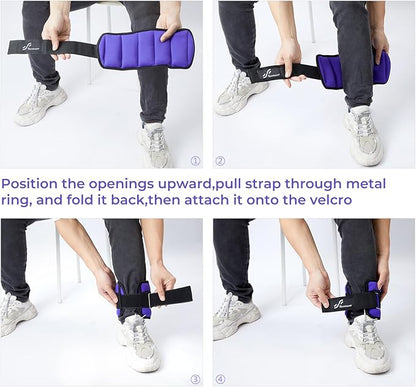 Sportneer Adjustable Ankle/Wrist Weights for Men Women Kids, Weighted Leg & Cuff Strength Training for Yoga Walking Running Aerobics Gym Fitness Physical Therapy