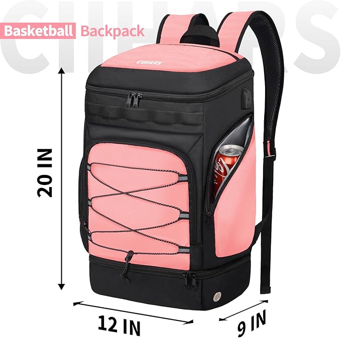 Basketball Backpack Bag Large Sports Bag with Separate Ball holder & Shoes compartment, Best for Basketball, Soccer,Volleyball,Gym