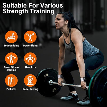 Weight Lifting Wrist Strap, Double Layer Leather Wrist Strap for Deadlift and Powerlifting, Adjustable Neoprene Padded Wrist Wraps, for Men & Women, 1 Pair
