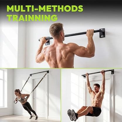 Pull Up Bar for Doorway and Wall Mount - Chin Up Bars for Home Gym, 36‘’/52‘’ in Upper Body Workout Equipment with 500 lbs Capacity, Portable Thickened Steel Construction, Joist Mounted