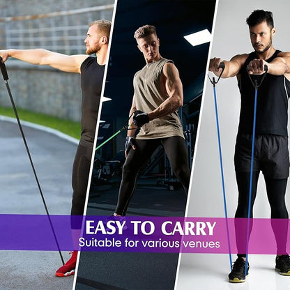 Shappy 20 Pcs Resistance Bands with Handles Exercise Tube from 5 to 50 Pounds Resistance Tubes with Handles Workout Stretch Bands for Exercise Physical Therapy Workouts Fitness