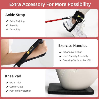 Multi-Functional Whole Body Workout Box, Hip Thrust Bench, Glute Bridge Exercise, Box Jump Training, Core & Abs Strength Training With Resistance Band, Exercise Handle, Knee Pad Gym