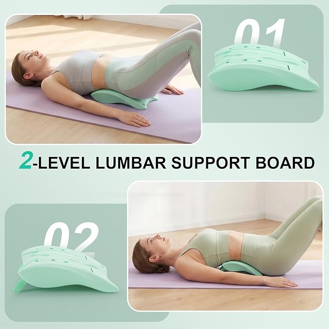 4-in-1 Slant Board & Back Stretcher – Adjustable Calf Stretch Board, Lumbar Pillow, and Foot Rest for Deep Muscle Relief, Post-Workout Recovery, and Injury Prevention
