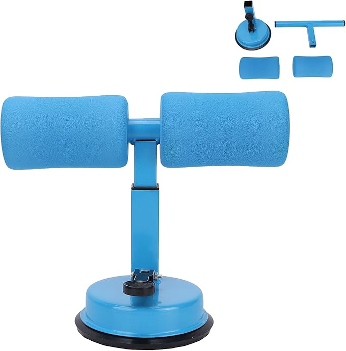 Sit-up Aid, Sit Up Bar for Floor, Portable Adjustable Sit Up Equipment with Sit-Up Foot Holder, Household Fitness, Abdominal Muscle Exercise, for Body Building(blue)