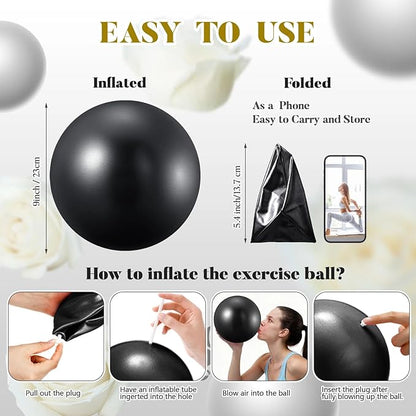Sotiff 20 Pcs 9 Inch Pilates Ball Bulk Exercise Pilates Ball Mini Yoga Balls Therapy Core for Stability Barre Training Stretching Physical Posture Training Gym Workout with Inflation Tube