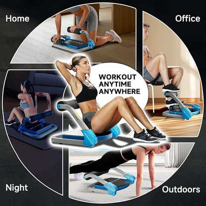Ab Trainer/Crunch Machine, Ab Workout Equipment, 4 Adjustable Resistance, Ab Machine for Stomach Workout, 350 LBS Weight Capacity, Automatic Rebound, Ab Core Machine,Fitness Equipment for Home
