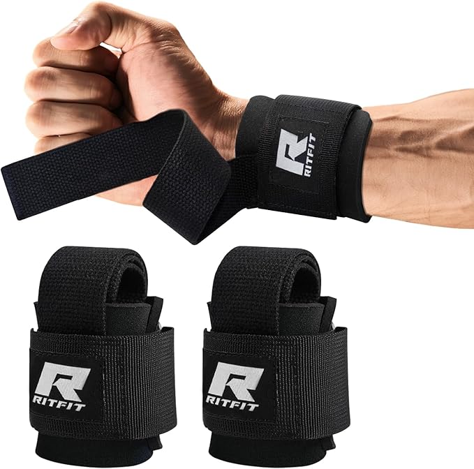 RitFit Wrist Wraps, Wrist Straps for Weightlifting, Wrist Support for Working Out, Bodybuilding, MMA, Powerlifting, Strength Training, Men & Women