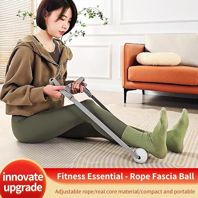 Fitness Peanut Massage Ball,Silicone Material,with Pull Rope,Fascia Ball,Double Lacrosse Massage Ball,Deep Tissue Massage Tool,Myofascial Release,Muscle Relaxation, Acupoint Massage(Grey)